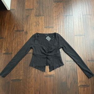 Forever 21 Black Button Closure Top